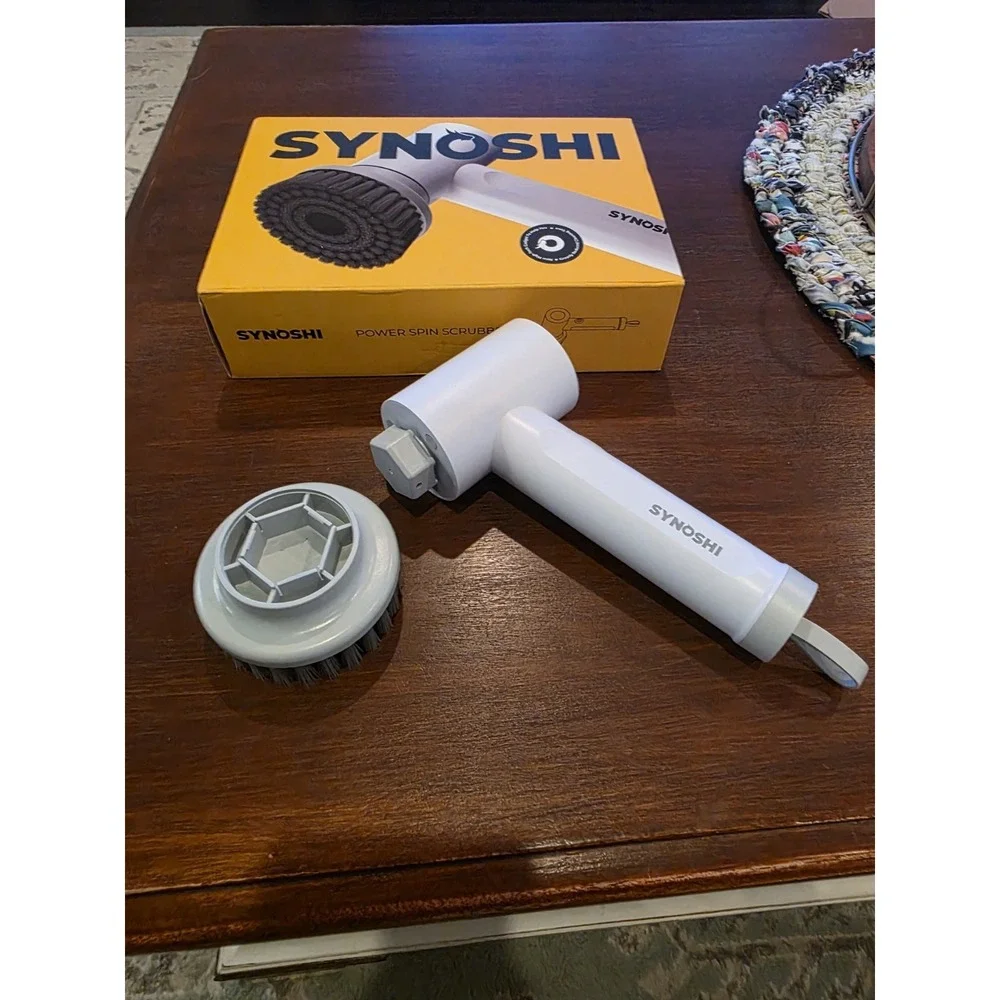 Synoshi Power Spin Scrubber Bundle 2 Units 1 Sealed 1 Tested w/ 16 Attachments